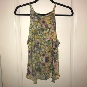 Sheer Multi-Colored Sleeveless Top